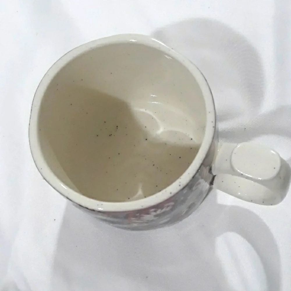 Anthropologie Coffee Cup Mug with Inicial K Floral on Purple Multicolor